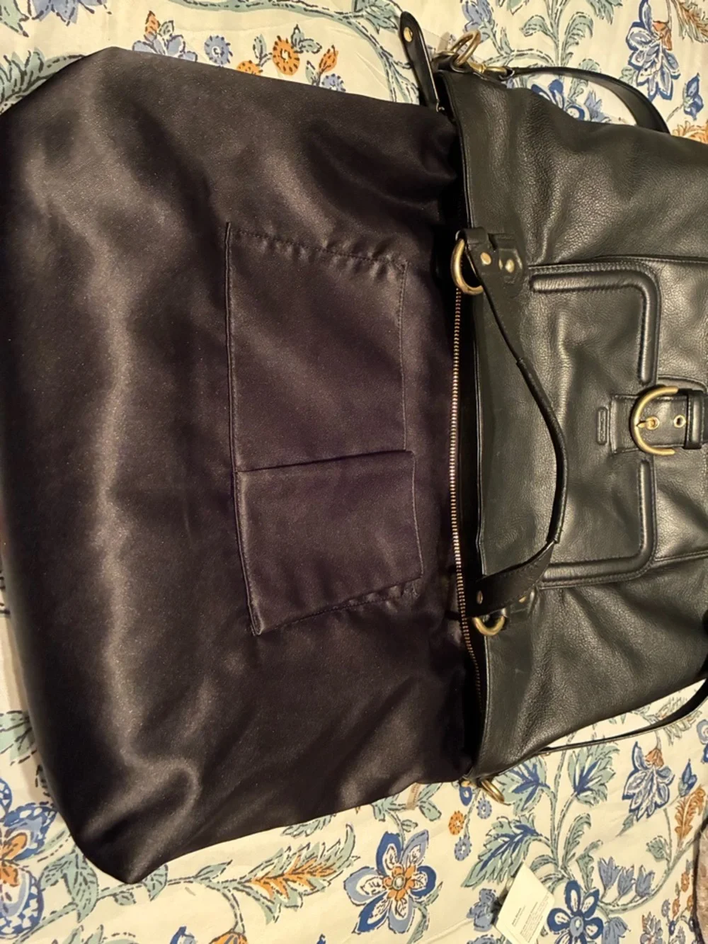 Coach Black Leather Shoulder Tote with Gold Hardware - Picture 8 of 11